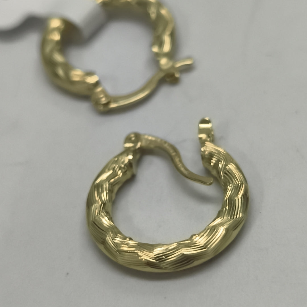 ARETES TEJIDO ARRACADAS ASTRIADAS 14K 2.1 GR (NUEVO)