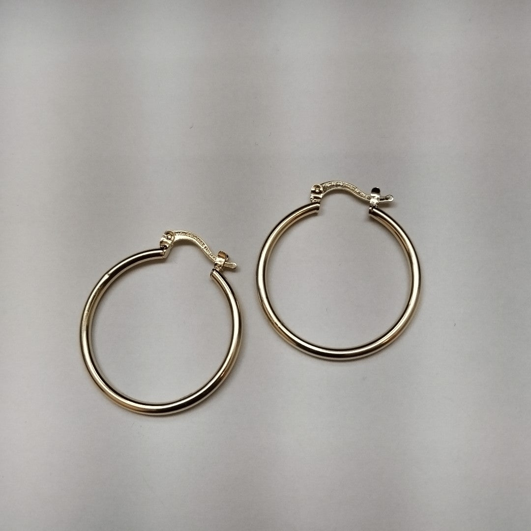 ARETES TEJIDO ARRACADAS LISAS 14K 1.5 GR (NUEVO)