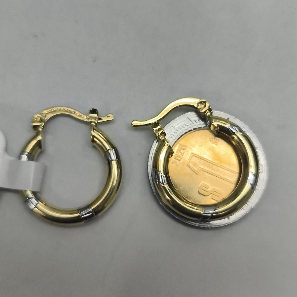 ARETES ARRACADAS COMBINADAS 14K 1.6 GR (NUEVO)