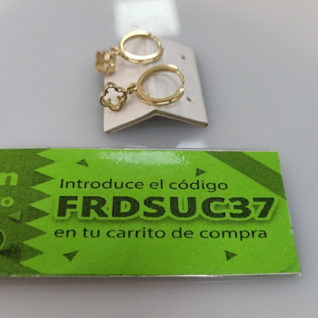 ARETES ARRACADAS CON DIJE 14K 2.3 GR (NUEVO)