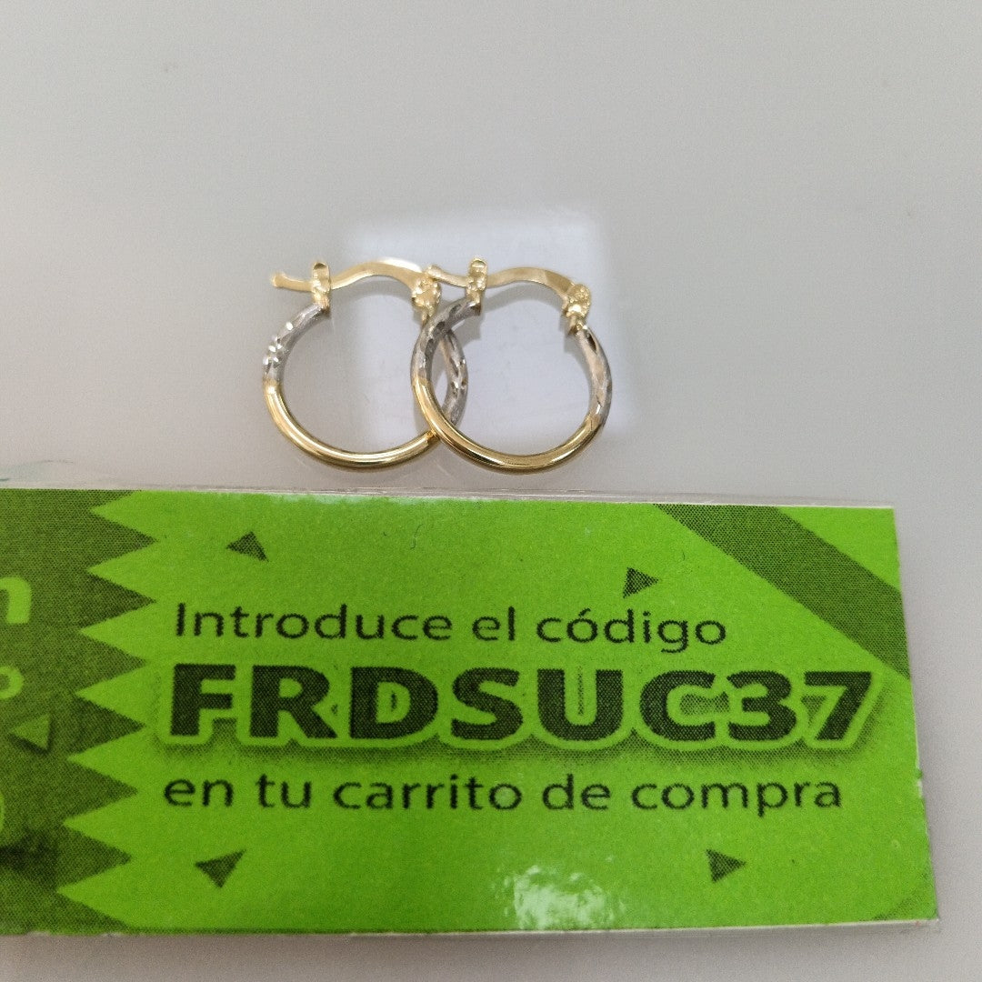 ARETES ARRACADAS COMBINADAS 14K 1.1 GR (NUEVO)