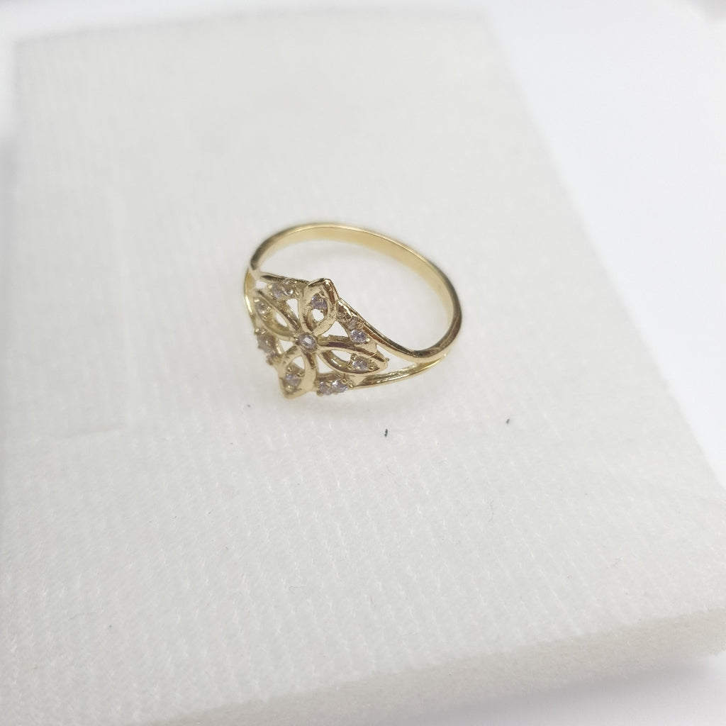 ANILLOS ANILLITO FIG NUDO DE BRUJA CON CIRCONIAS 10K TALLA 6 1.7 GR (NUEVO)
