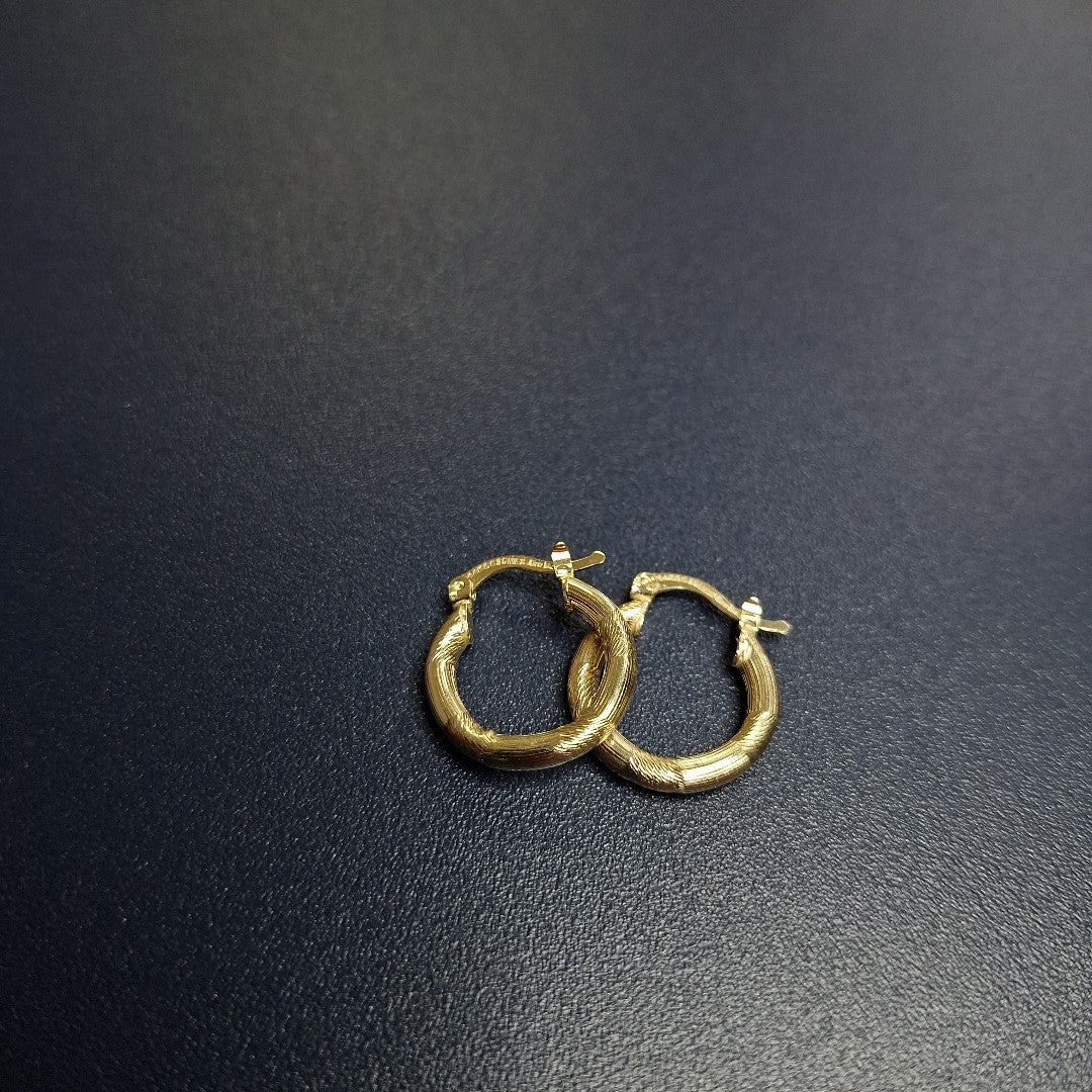 ARETES TEJIDO ARRACADAS CON DISEÑO 14K 2.6 GR (NUEVO)