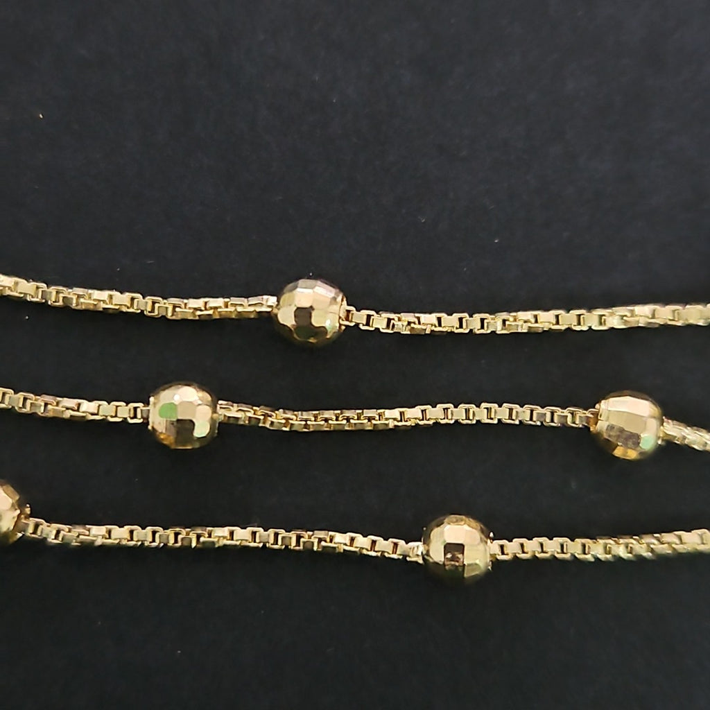PULSERA ESPECIAL CON BOLITAS 14K 18 CM 1.4 GR (NUEVO)