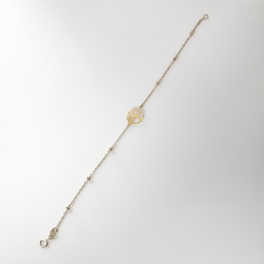 PULSERA TEJIDO ESPECIAL ARBOL 14K 18 CM 1.7 GR (NUEVO)