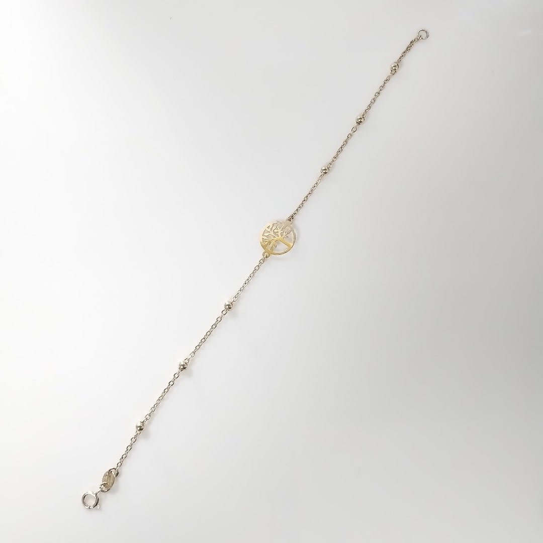 PULSERA TEJIDO ESPECIAL ARBOL 14K 18 CM 1.7 GR (NUEVO)