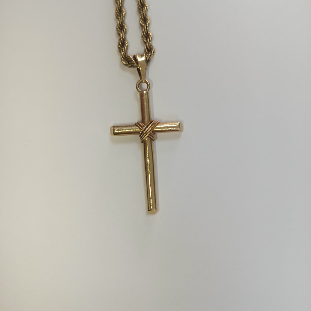 CADENA, CRUZ ORO 10 K 22.4 GRMS (SEMINUEVO)