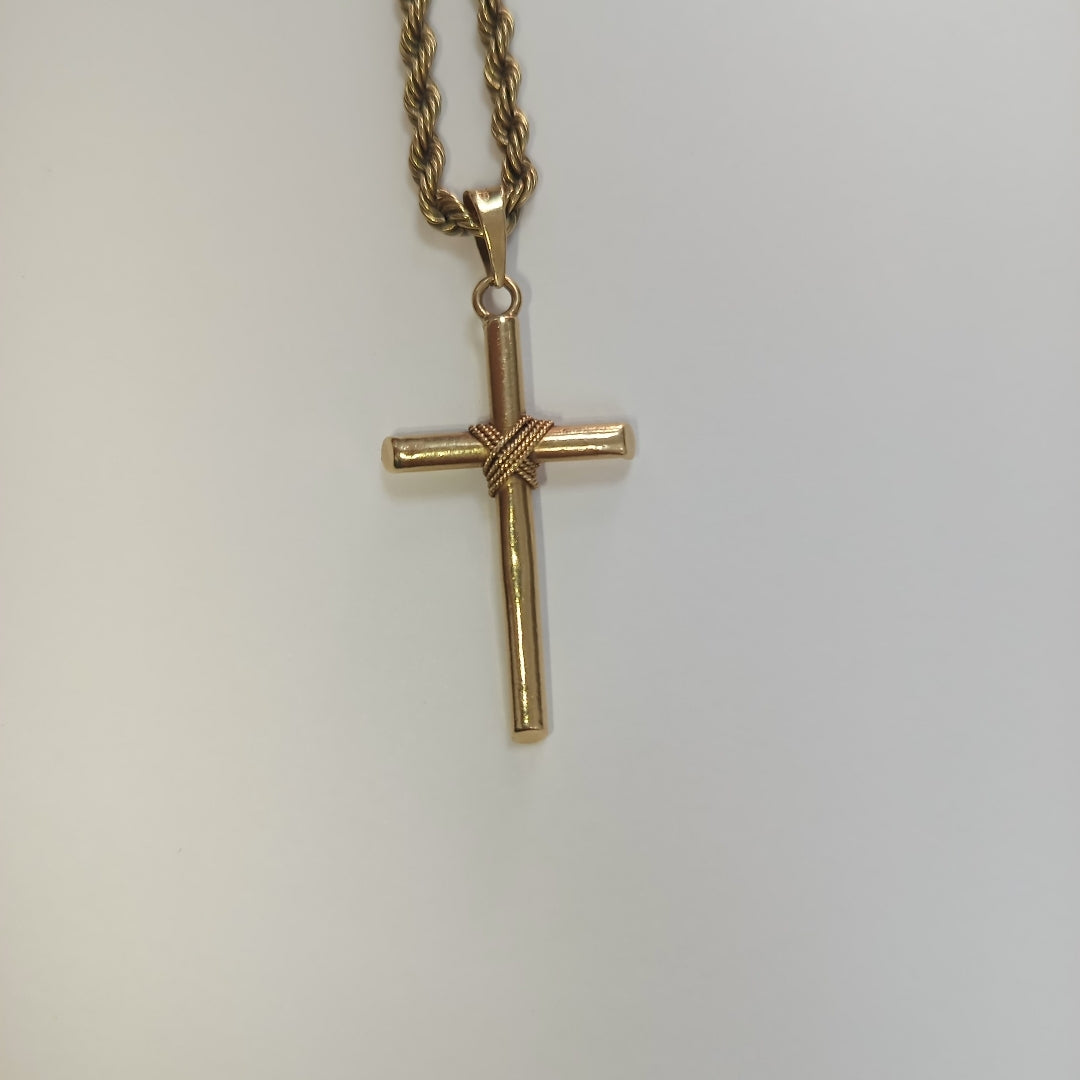 CADENA, CRUZ ORO 10 K 22.4 GRMS (SEMINUEVO)