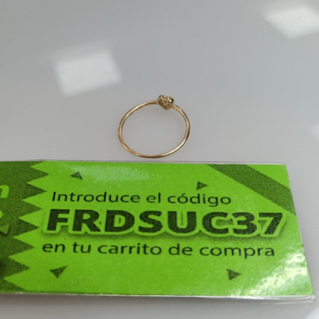 ANILLO ANILLITO CORAZON C CIRCONIA 14K 7 TALLA 0.8 GR (NUEVO)