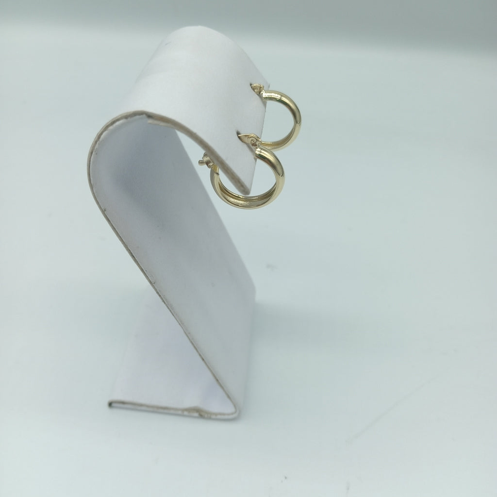 ARETES TEJIDO ARRACADAS LISAS 14K 2.1 GR (NUEVO)