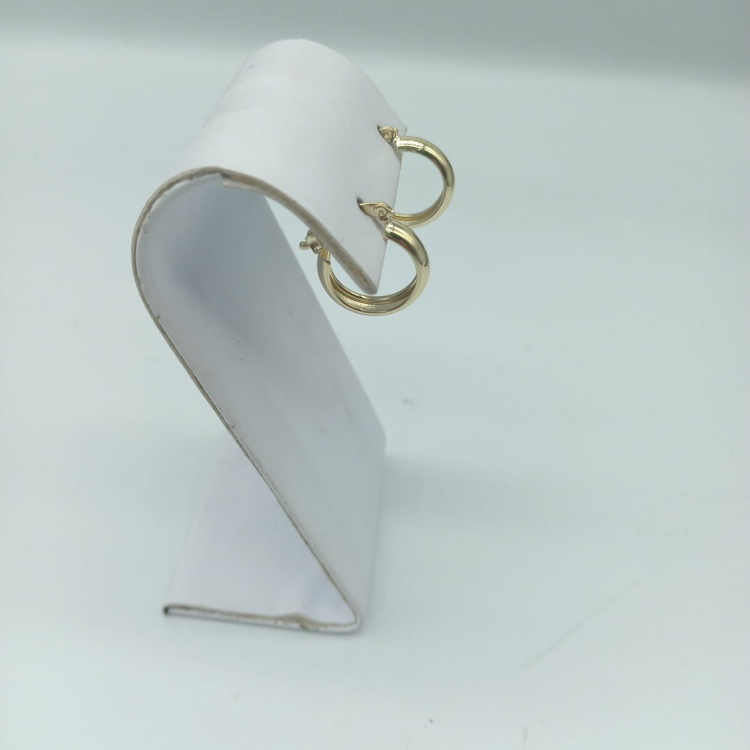 ARETES TEJIDO ARRACADAS LISAS 14K 2.1 GR (NUEVO)