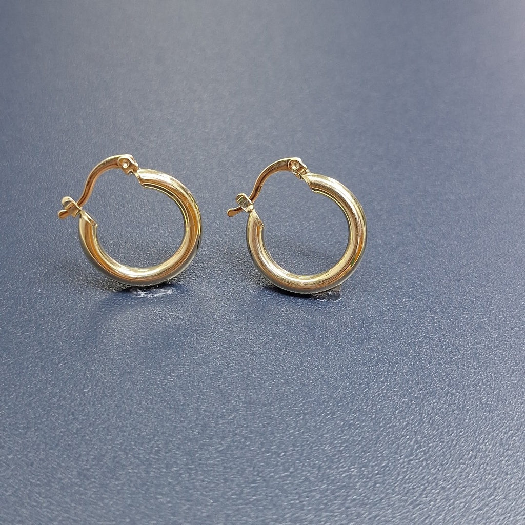 ARETES TEJIDO ARRACADAS LISAS 14K 1.6 GR (NUEVO)