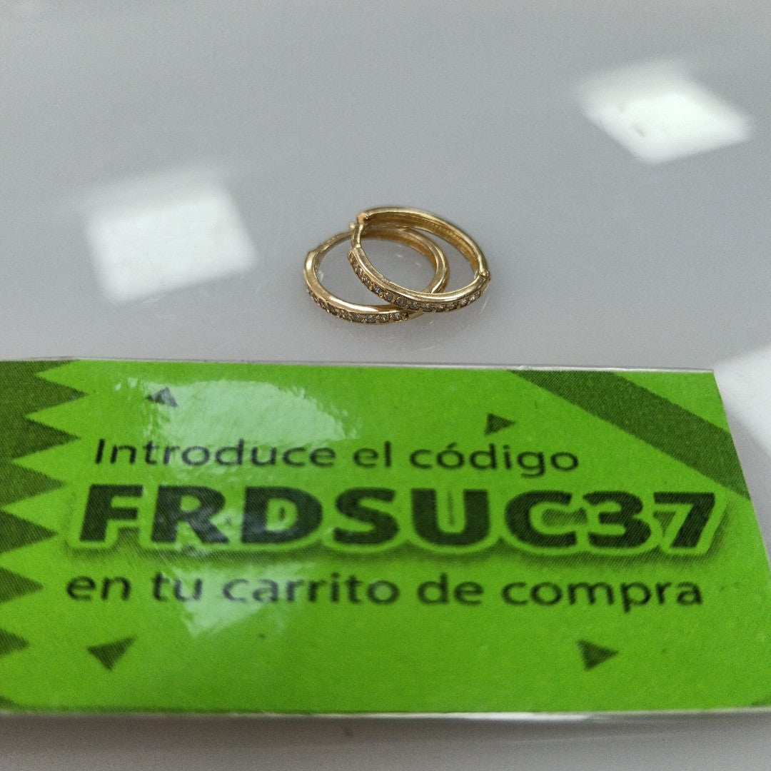 ARETES HUGGIES C CIRCONIA 14K 1.7 GR (NUEVO)