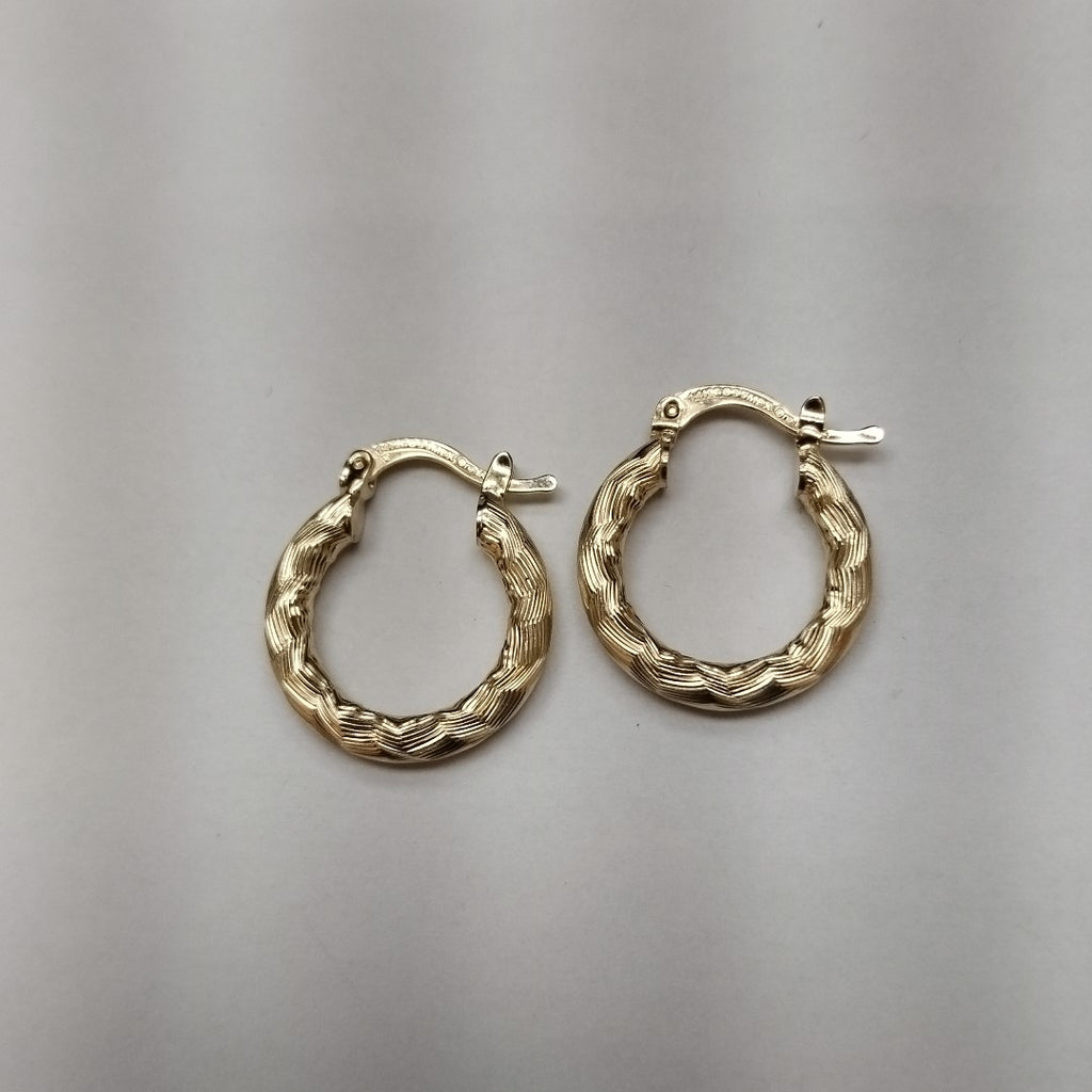ARETES TEJIDO ARRACADAS ASTRIADAS 14K 2 GR (NUEVO)