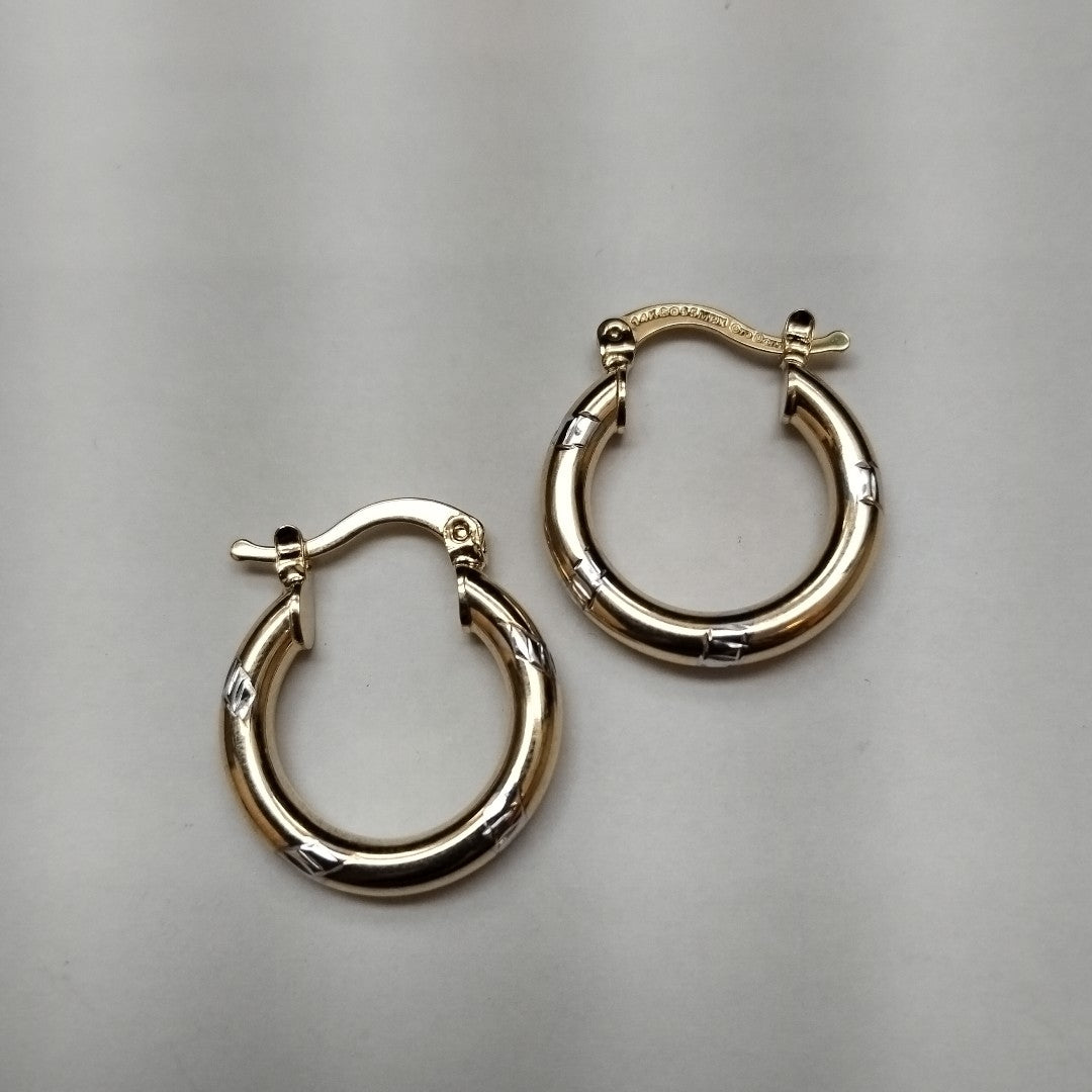 ARETES ARRACADAS COMBINADAS 14K 1.6 GR (NUEVO)