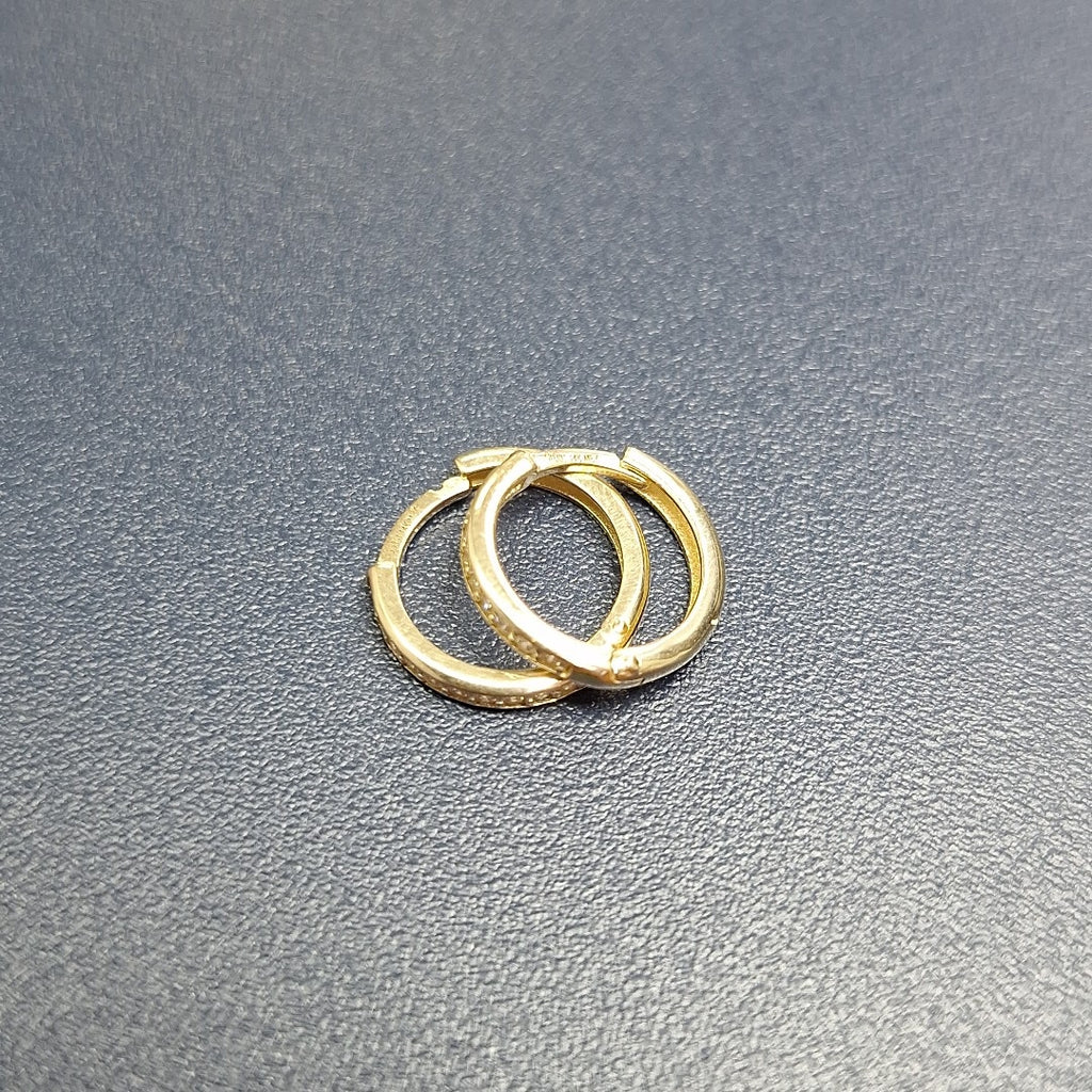 ARETES HUGGIES C CIRCONIA 14K 1.6 GR (NUEVO)