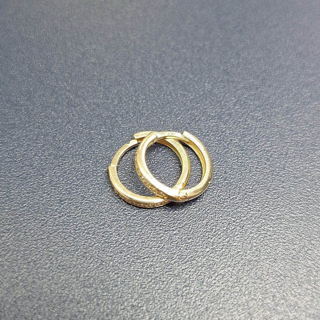 ARETES HUGGIES C CIRCONIA 14K 1.6 GR (NUEVO)