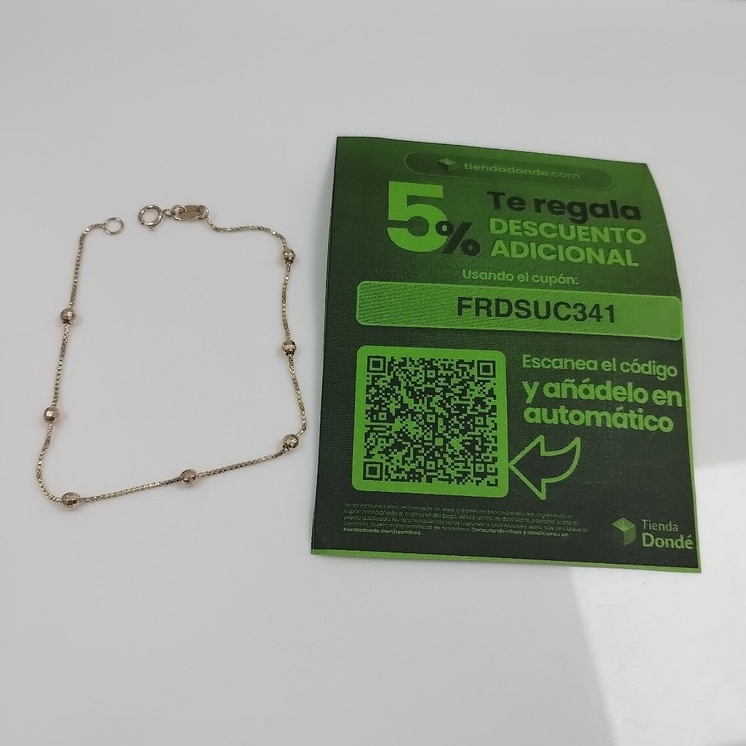 PULSERA ESPECIAL CON BOLITAS 14K 18 CM 1.4 GR (NUEVO)