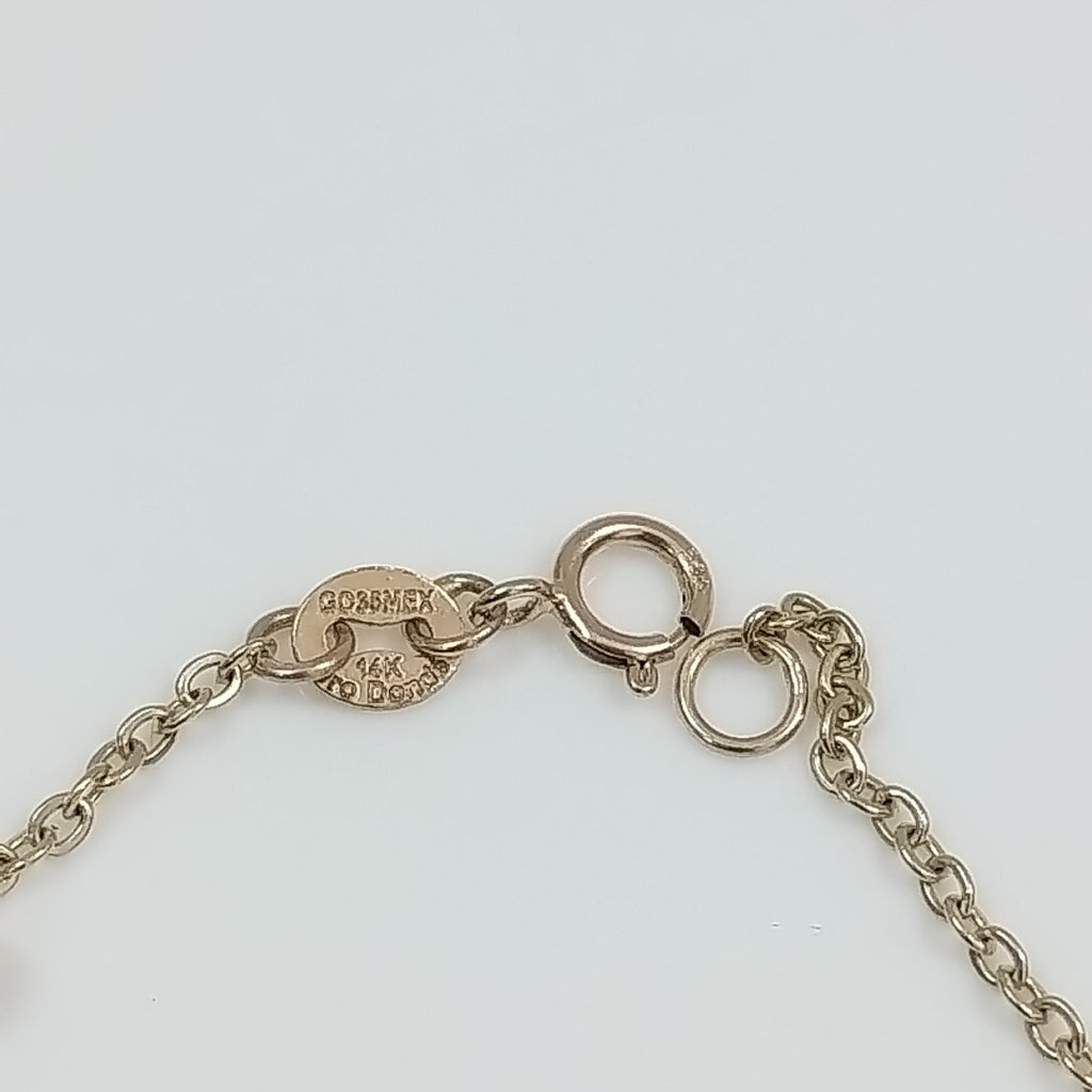 PULSERA ESPECIAL CON TREBOL 14K 18 CM 1.9 GR (NUEVO)