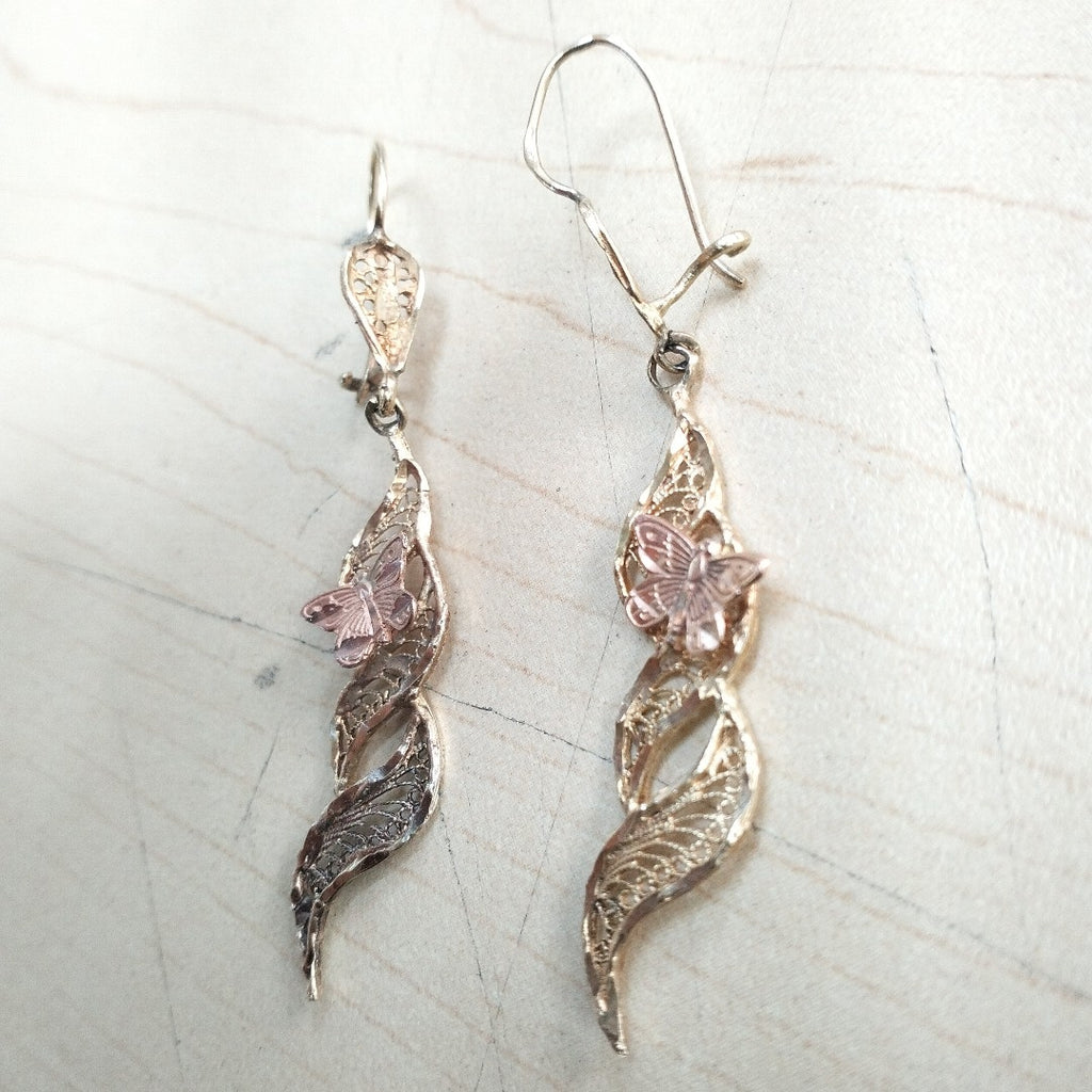 ARETES PAR ORO COMBINADO 10 K 4.4 GRMS (SEMINUEVO)