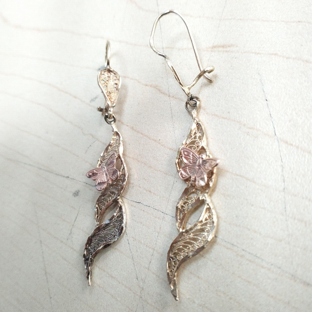 ARETES PAR ORO COMBINADO 10 K 4.4 GRMS (SEMINUEVO)
