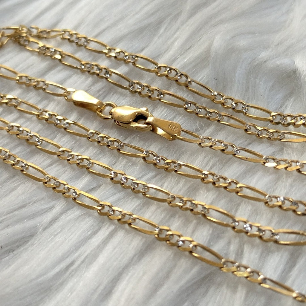 CADENA 3X1 DIAMANTADA 14K 60 CM 5.2 GR (NUEVO)