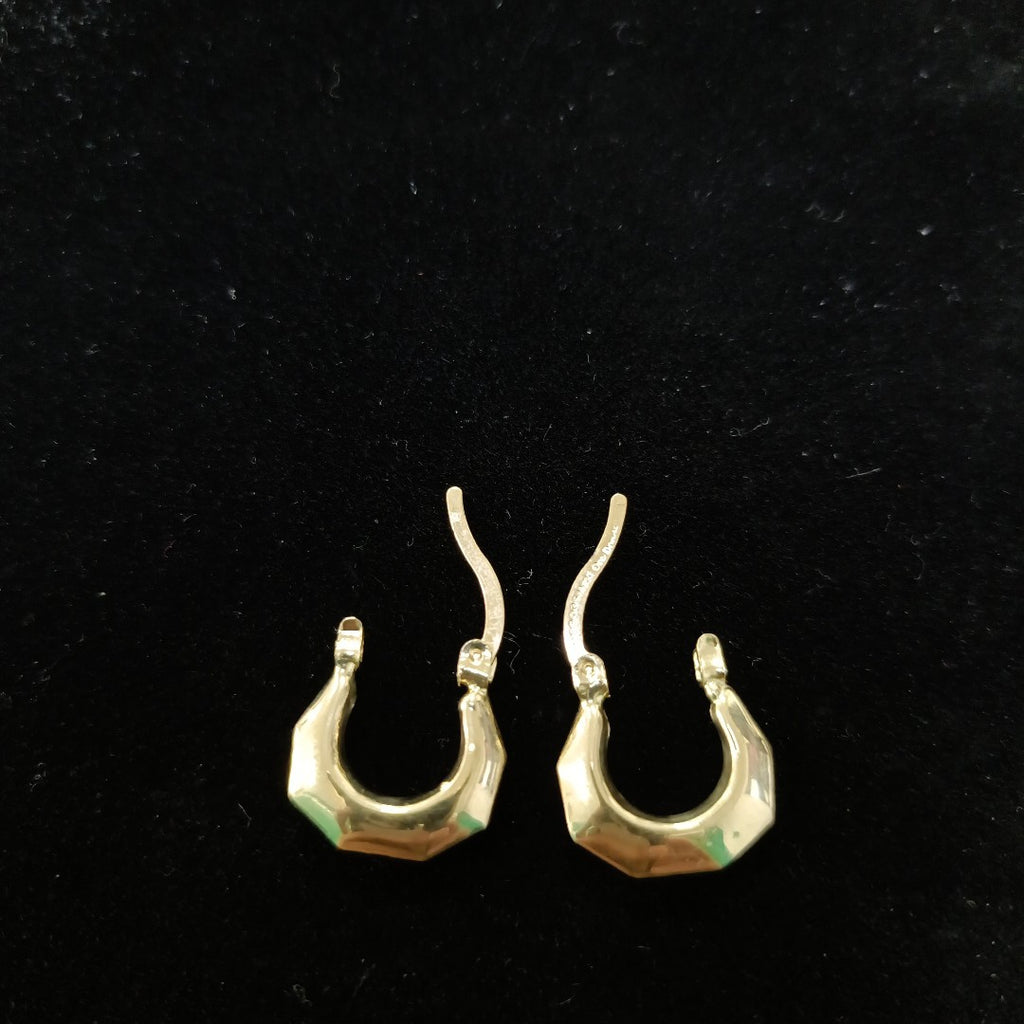 ARETES TEJIDO ARRACADA FACETADA 14K 1.2 GR (NUEVO)