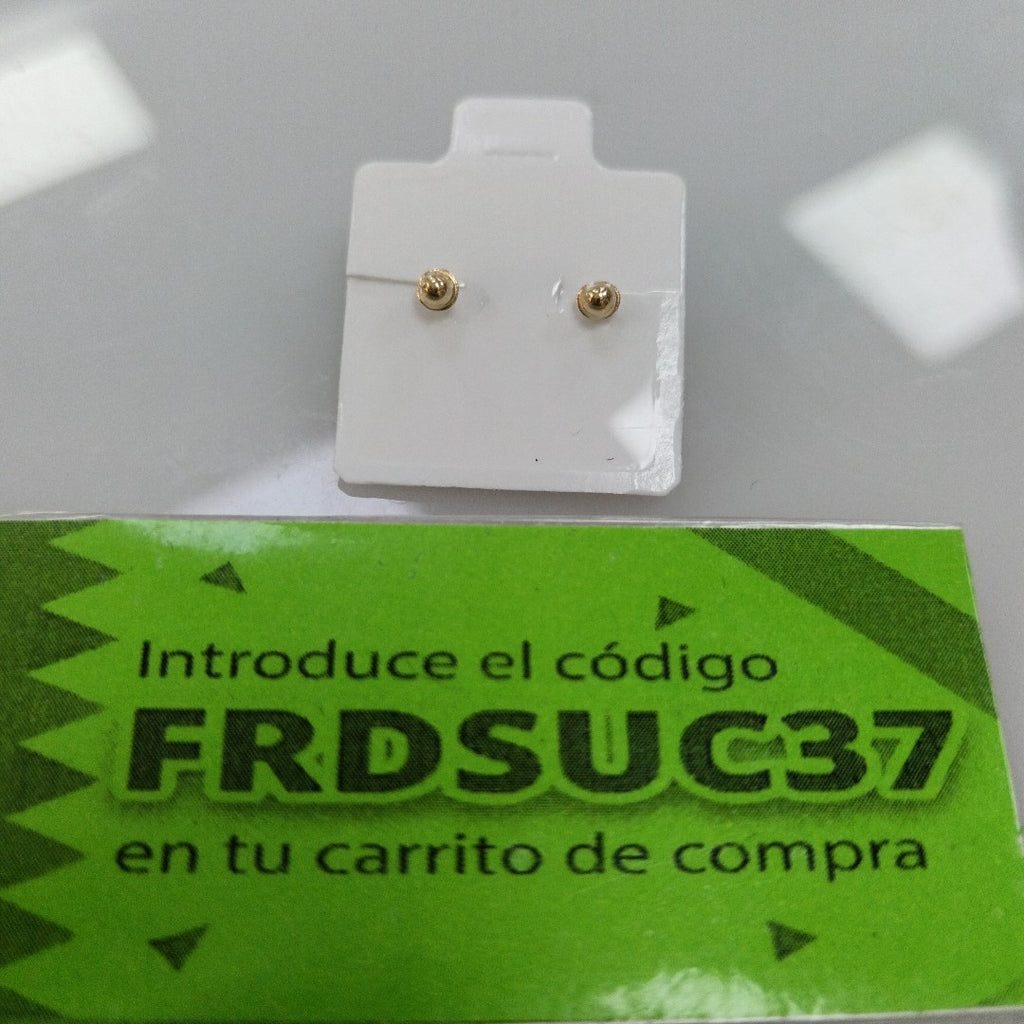 BROQUELES BROQUEL FIG ESFERA 14K 0.1408 GR (NUEVO)
