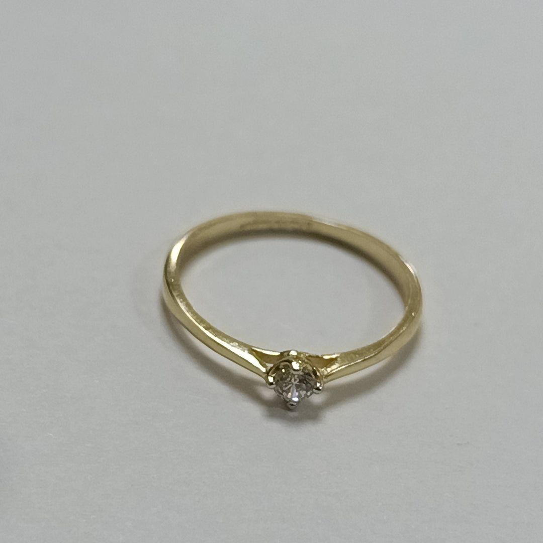 ANILLO ANILLITO SOLITARIO CIRCONIA 14K 7 TALLA 1.3 GR (NUEVO)