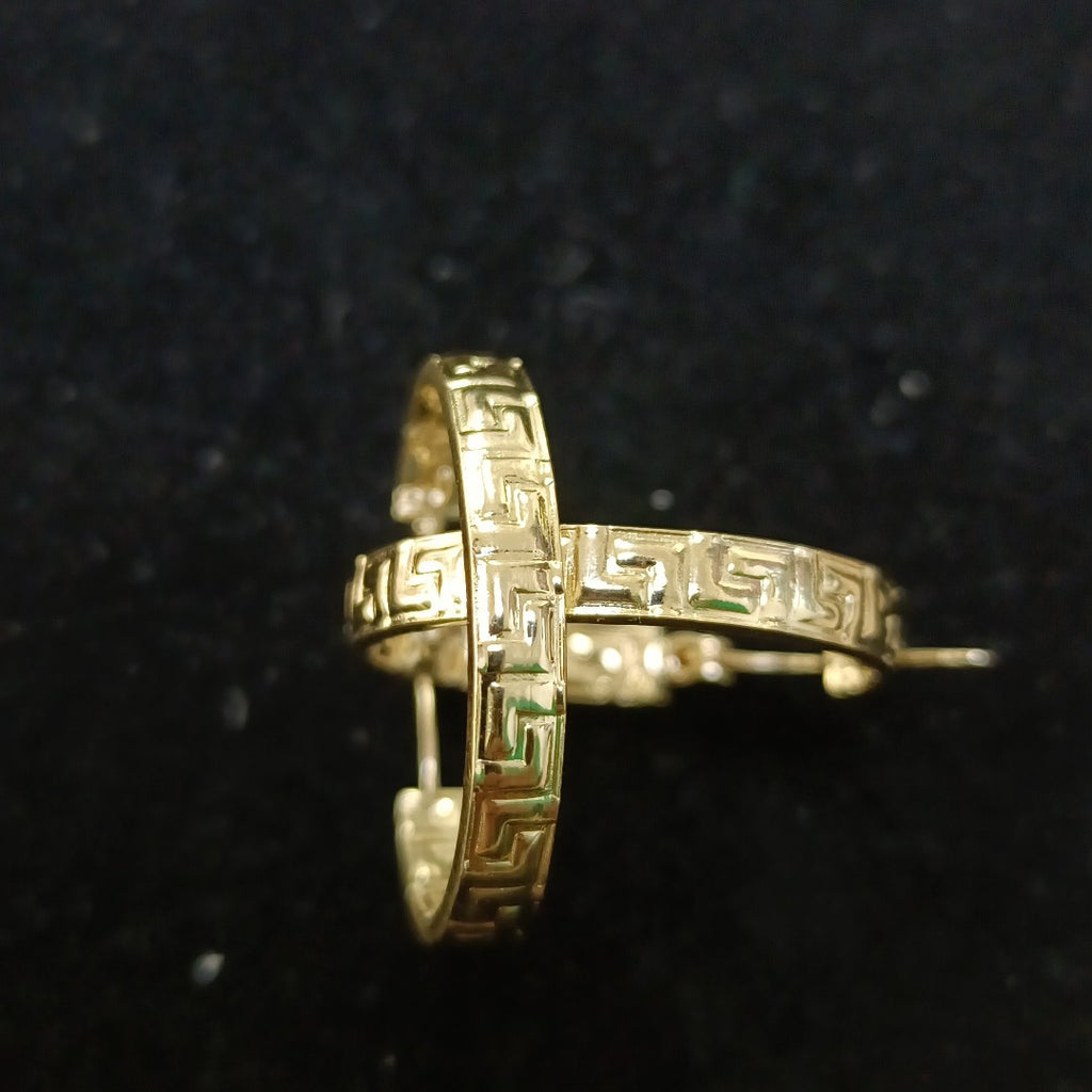 ARETES ARRACADA CON GRECAS 14K 2.1 GR (NUEVO)