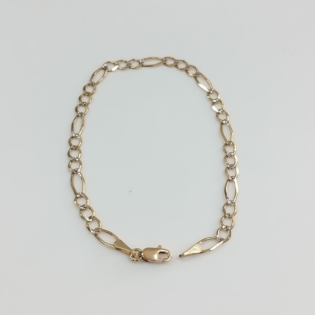 PULSERA 3X1 DIAMANTADA 14K 18 CM 2.7 GR (NUEVO)