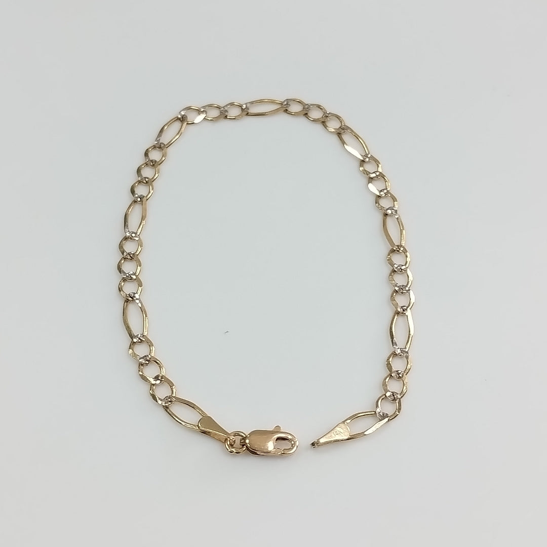 PULSERA 3X1 DIAMANTADA 14K 18 CM 2.7 GR (NUEVO)