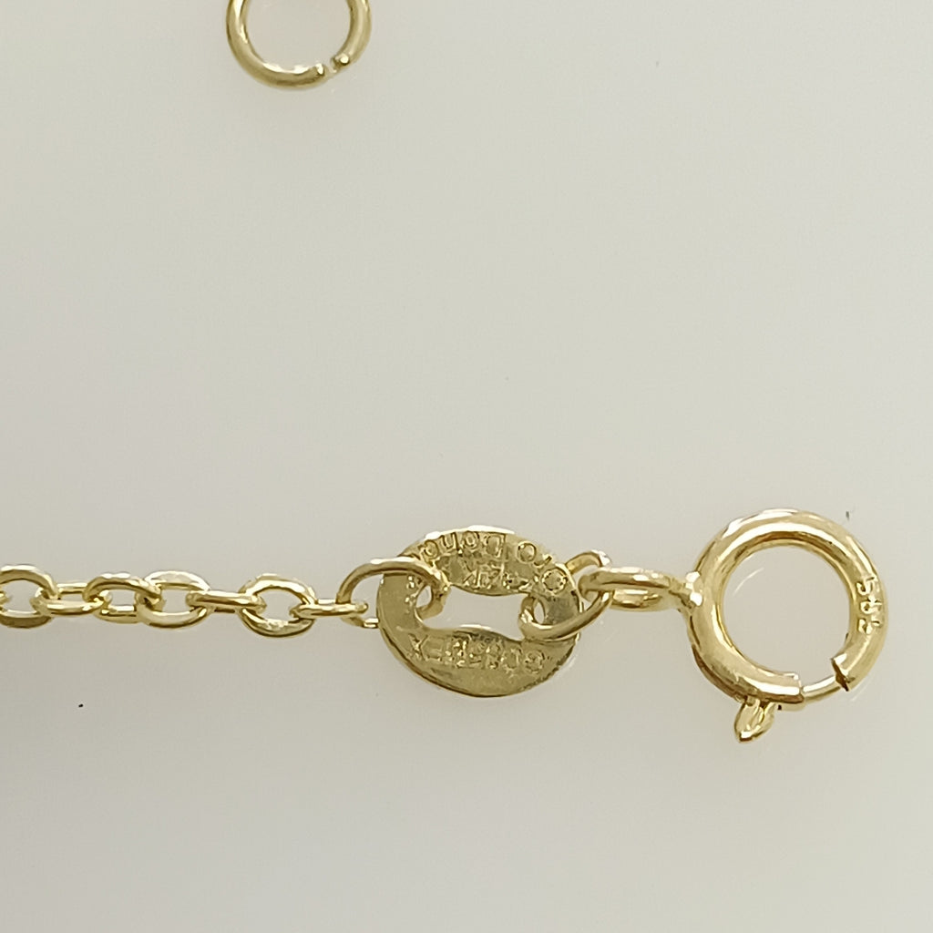 PULSERA ESPECIAL CON CORAZONES 14K 18 CM 1.4 GR (NUEVO)