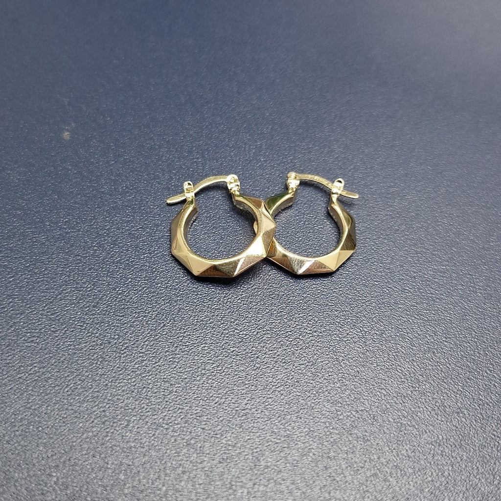 ARETES TEJIDO ARRACADAS FACETADAS 14K 1.8 GR (NUEVO)