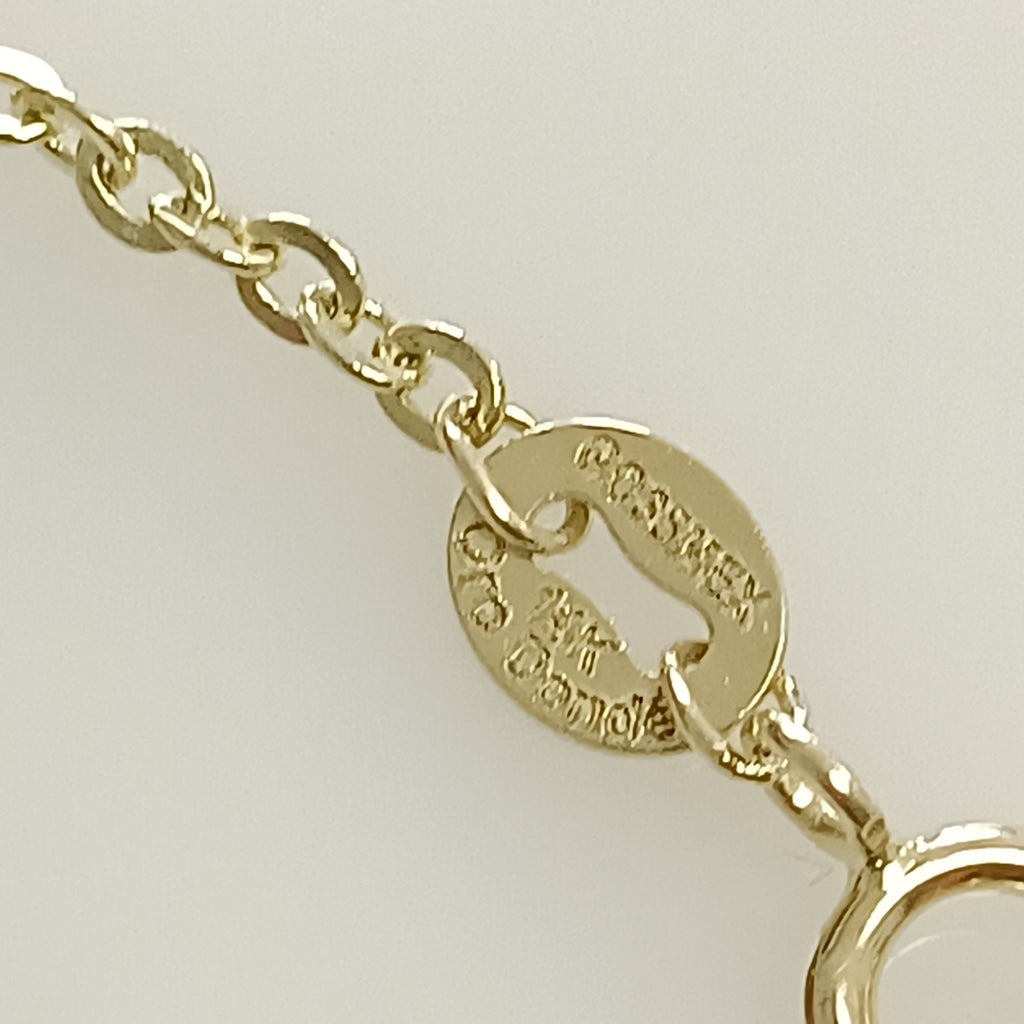 PULSERA TEJIDO ESPECIAL CON BOLITAS 14K 18 CM 1.7 GR (NUEVO)