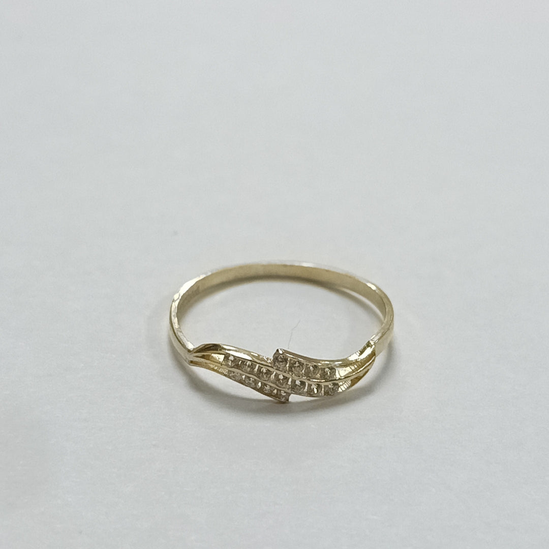 ANILLOS CON CIRCONIAS 14K TALLA 7 0.9 GR (NUEVO)