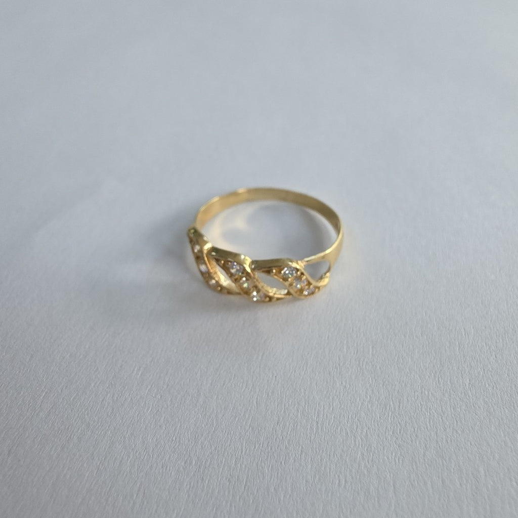 ANILLOS C CIRCONIAS 14K TALLA 7 1.3 GR (NUEVO)