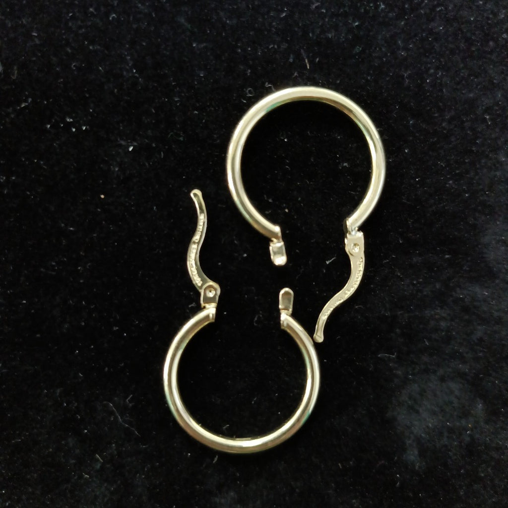 ARETES TEJIDO ARRACADAS LISAS 14K 1.2 GR (NUEVO)