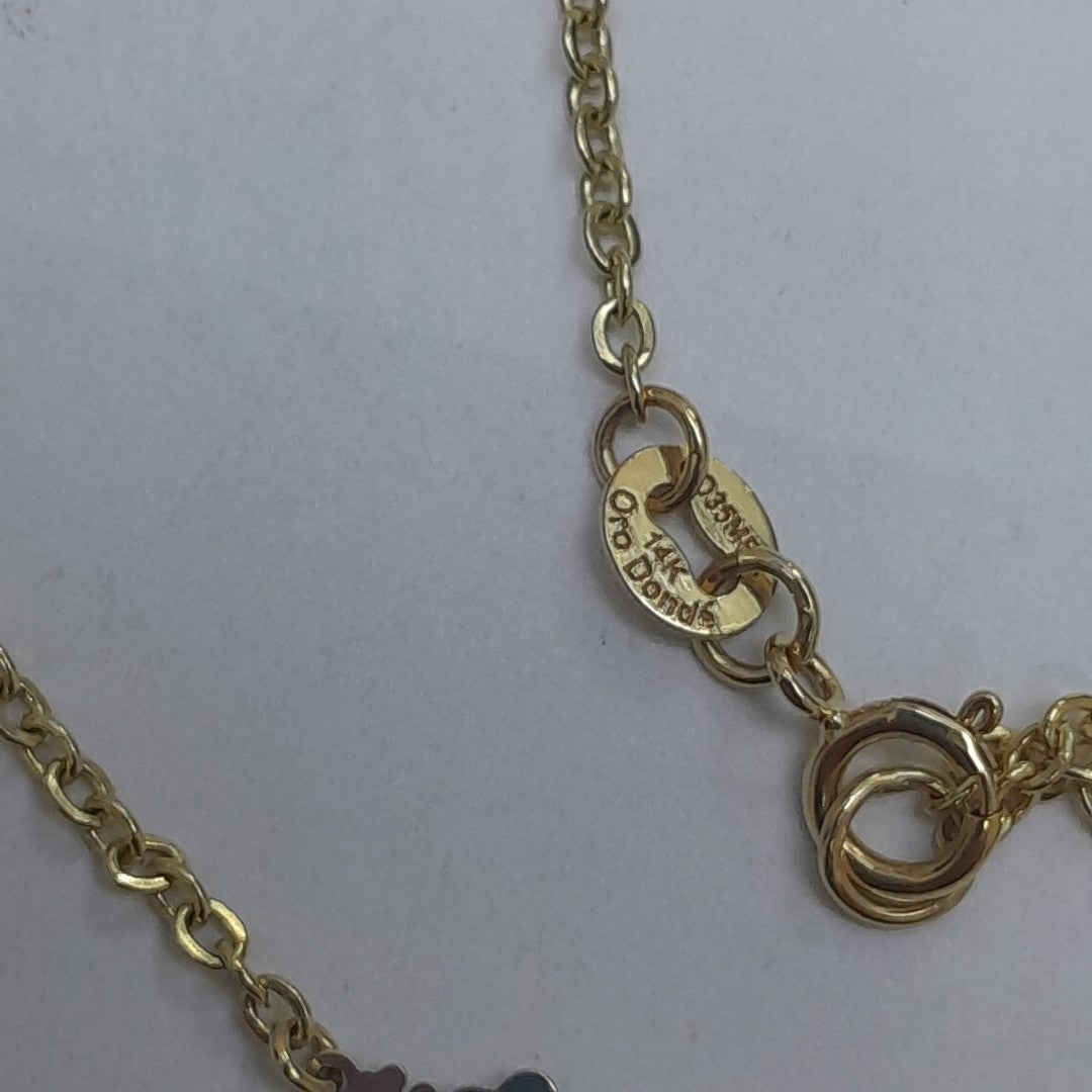 PULSERA ESPECIAL CON TREBOL 14K 18 CM 1.8 GR (NUEVO)