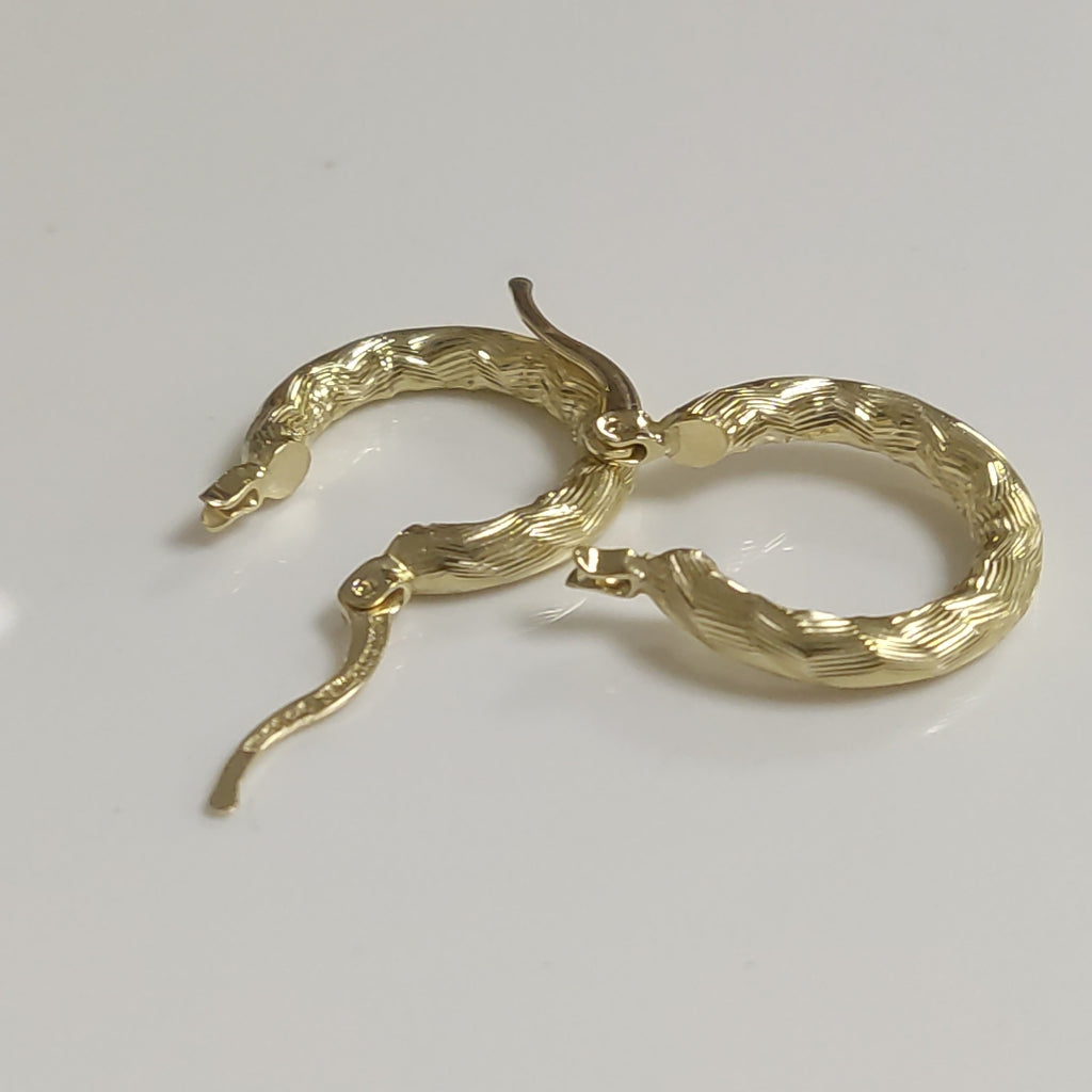 ARETES TEJIDO ARRACADAS ASTRIADAS 14K 2 GR (NUEVO)
