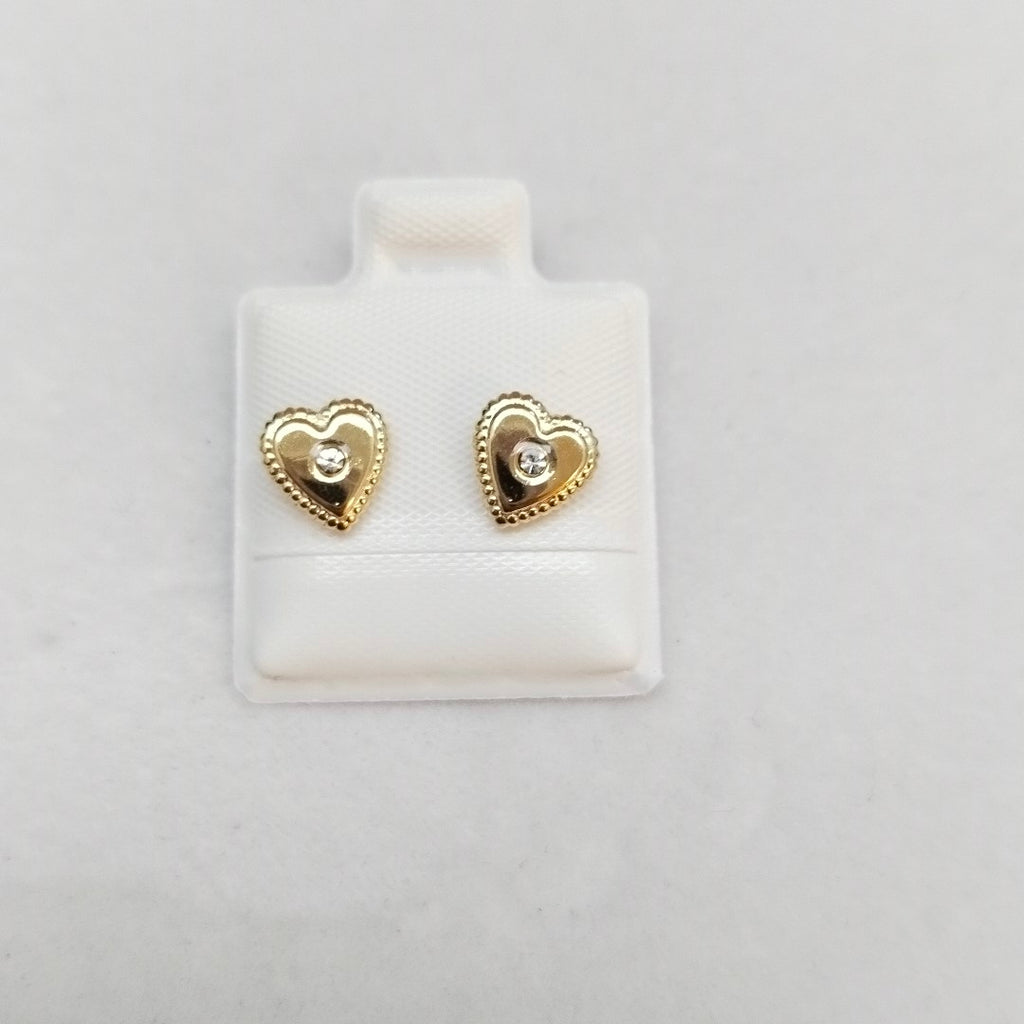 BROQUELES BROQUEL FIG CORAZON C CIRCONIA 14K 0.2614 GR (NUEVO)