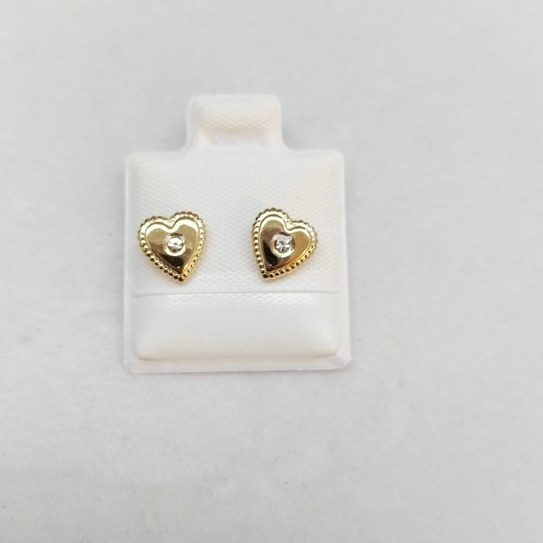 BROQUELES BROQUEL FIG CORAZON C CIRCONIA 14K 0.2614 GR (NUEVO)