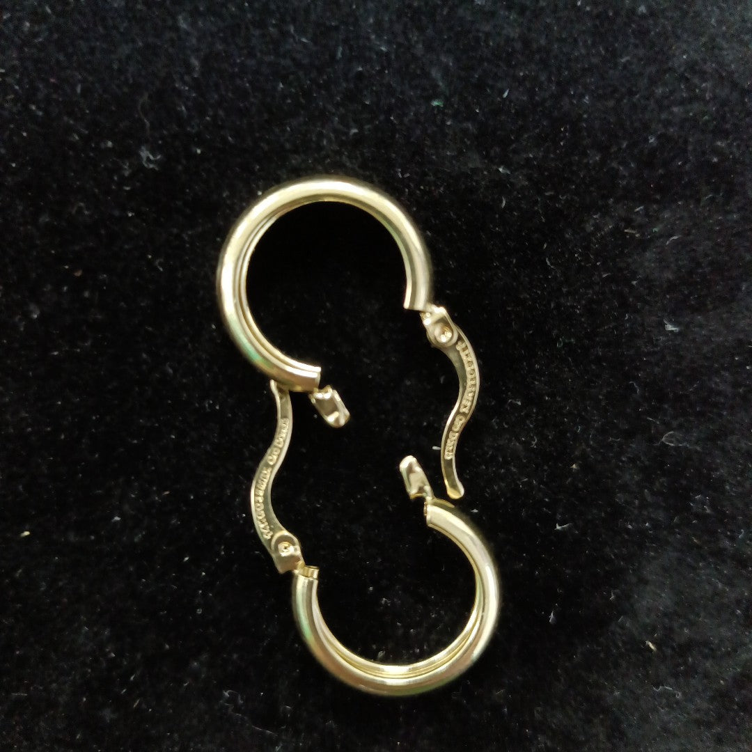 ARETES TEJIDO ARRACADAS LISAS 14K 2.1 GR (NUEVO)