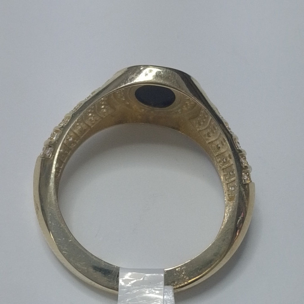 ANILLOS C ONIX Y CIRCONIAS 14K TALLA 11 5.4 GR (NUEVO)