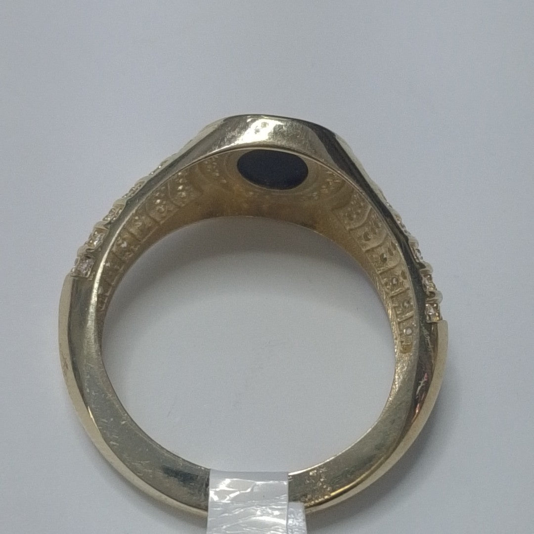 ANILLOS C ONIX Y CIRCONIAS 14K TALLA 11 5.4 GR (NUEVO)