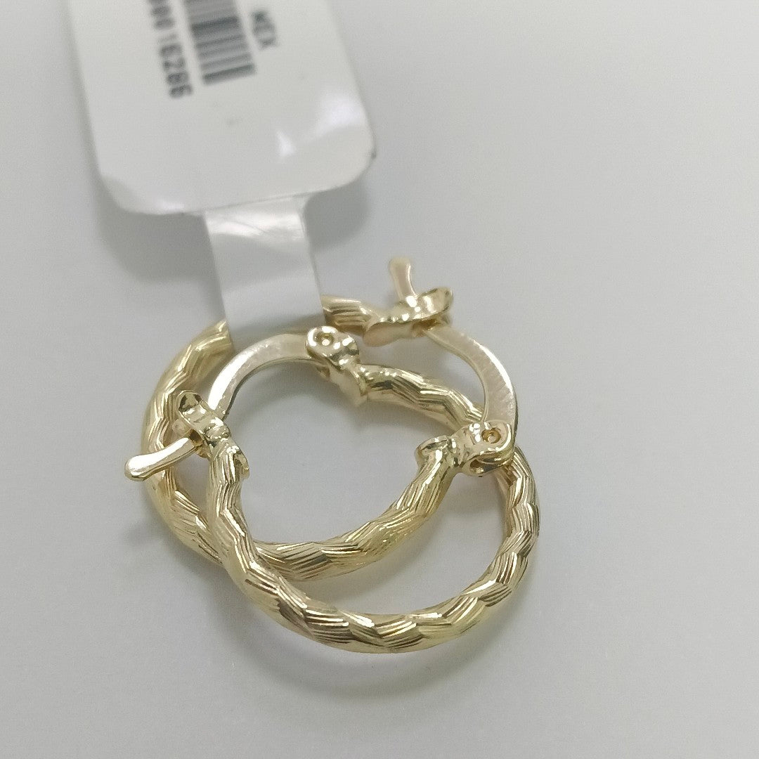 ARETES ARRACADAS TRENZADAS 14K 18 1.6 GR (NUEVO)