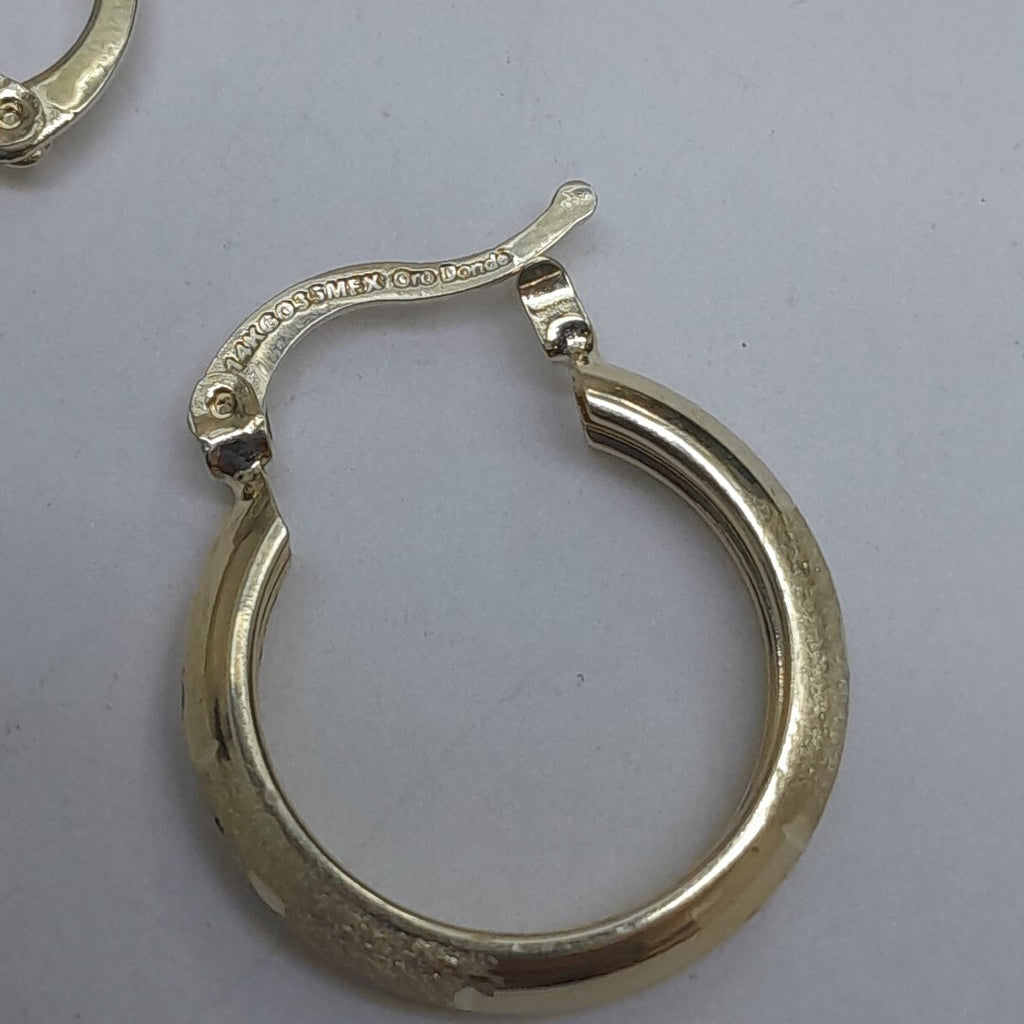 ARETES TEJIDO ARRACADA SATINADA 14K 2.6 GR (NUEVO)