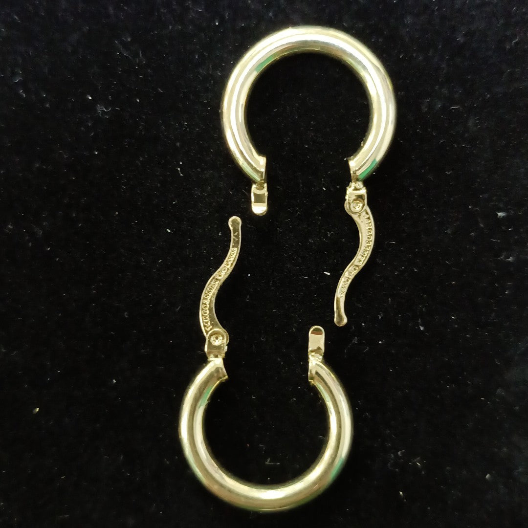 ARETES TEJIDO ARRACADAS LISAS 14K 1.6 GR (NUEVO)