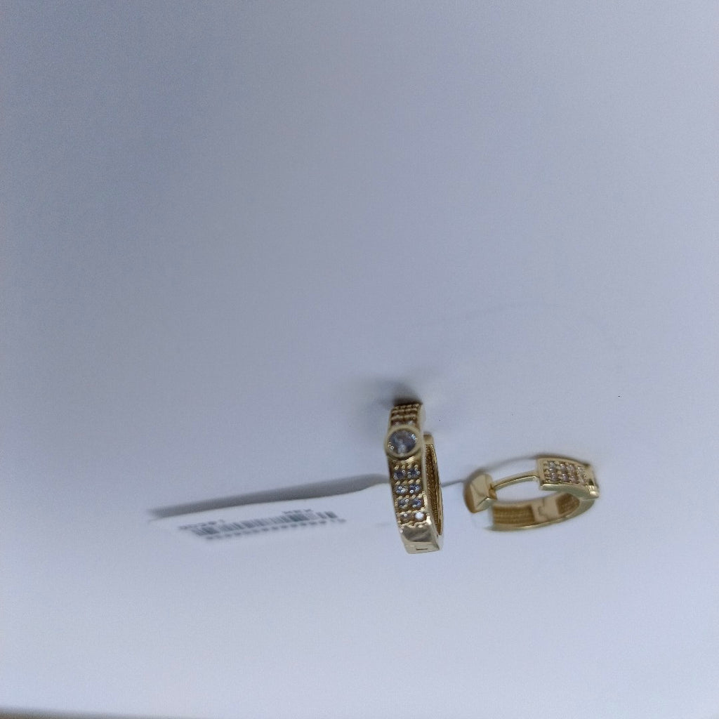 ARETES ARRACADAS C CIRCONIAS 10K 2.7 GR (NUEVO)