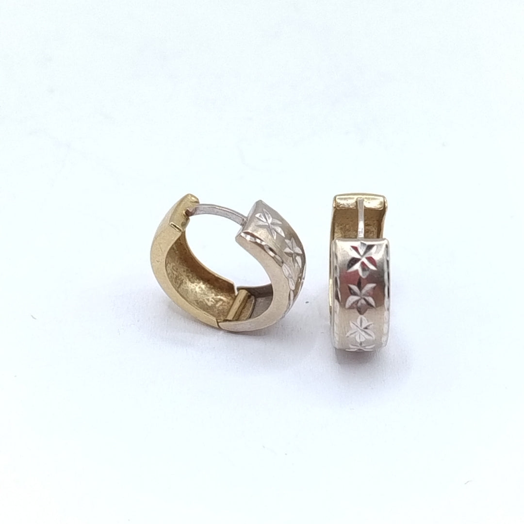 ARRACADAS PAR ORO, ORO BLANCO 14 K 3.2 GRMS (SEMINUEVO)